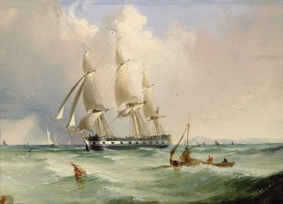 Frigate under Sail by Edward H. Niemann